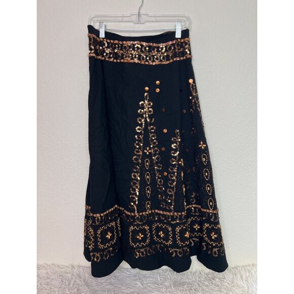 Elegant Black and Gold Maxi Skirt - Picture 3 of 8